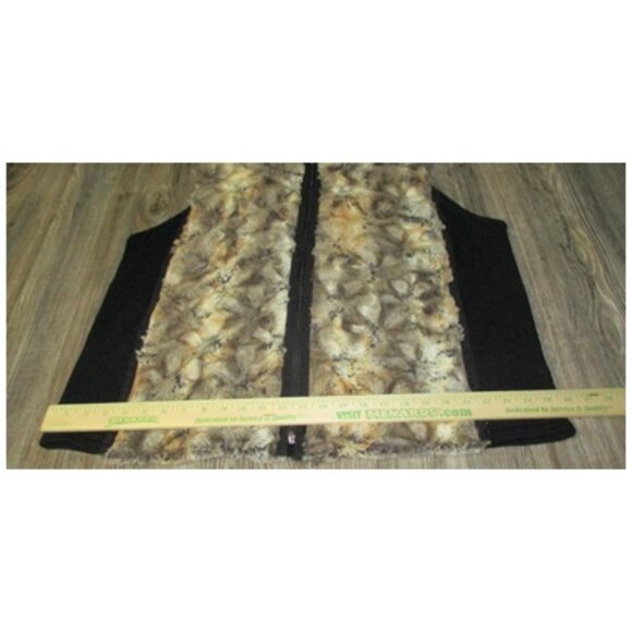 SAMOON by Gerry Weber sz 50 US size 20 faux fur vest jacket Goblincore Forest - Picture 10 of 13